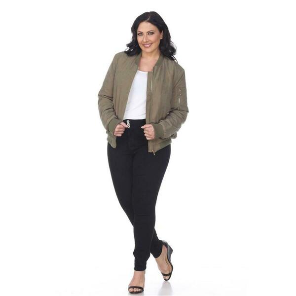 White Mark PS893-03-2XL Plus size Bomber Jacket Olive 2X PS893-03/2XL